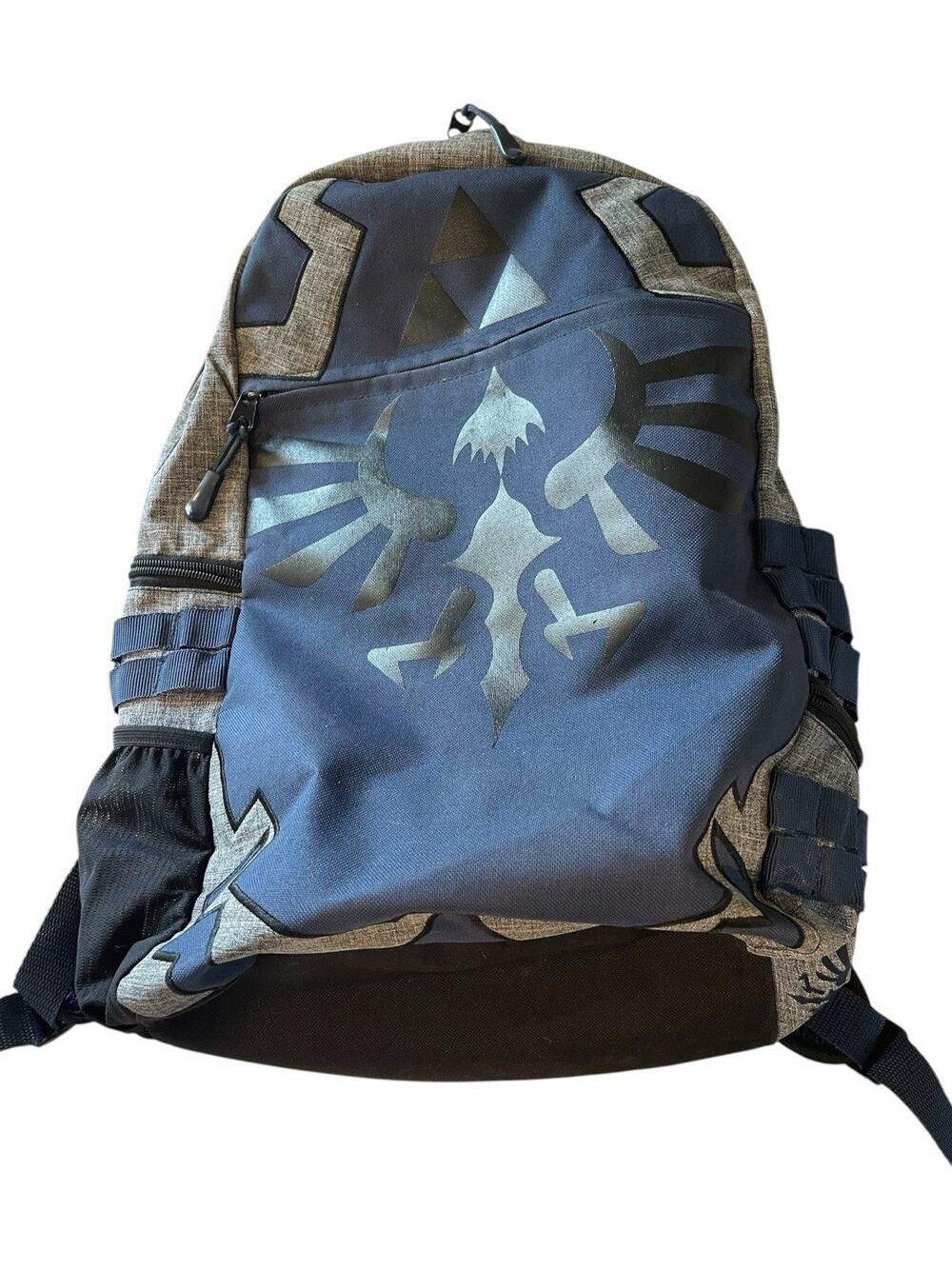 Legend of Zelda Hylian Crest Backpack Blue Gray Official Style Bag